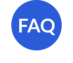 Kreis mit dem Schriftzug "FAQ"